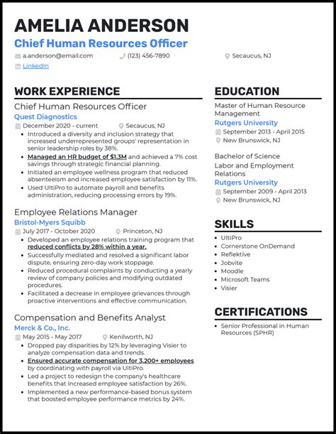 26 Human Resources (HR) Resume Examples for 2024 .